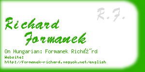 richard formanek business card